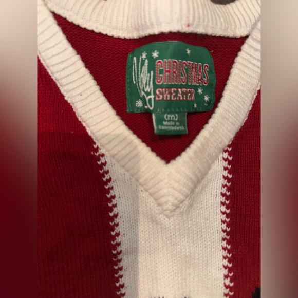 UGLY CHRISTMAS Santa Claus SWEATER VEST Men’s Size Medium Festive holiday - Picture 2 of 3